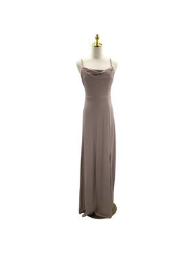 BIRDY GREY SZ S Taupe Cowl Sleeveless Crepe Ash Formal Party Maxi Dress NWT 0b9